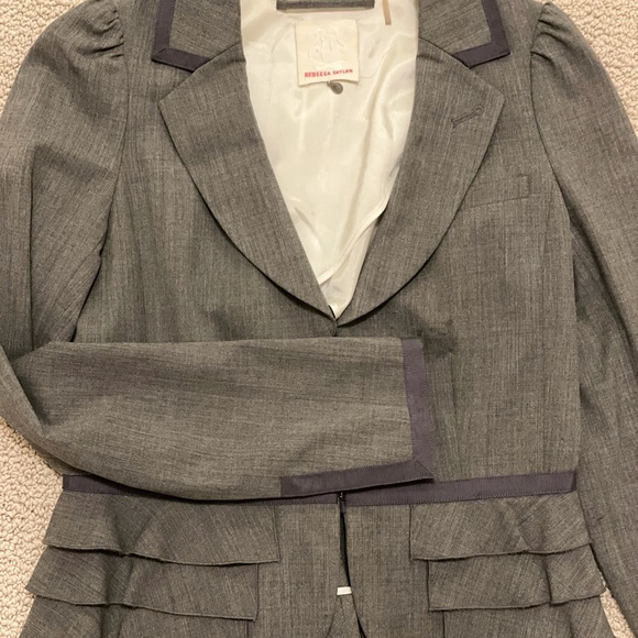 Rebecca Taylor gray ruffled blazer size 8 - Picture 5 of 5
